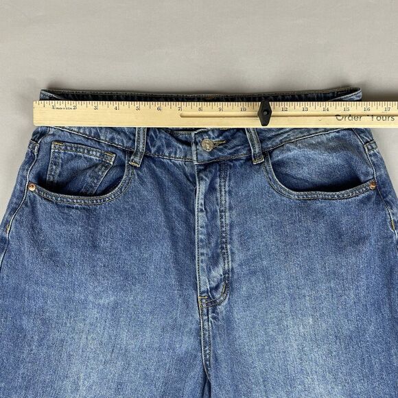 Pretty Little Thing Boyfriend Baggy Denim Jeans Women's US 10 Hi Rise Button Fly - Picture 10 of 16